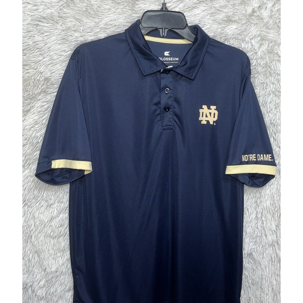 Colosseum Polo Shirt Men's L Blue‎ Short Sleeve Notre Dame Fighting Irish NCAA - Picture 3 of 7